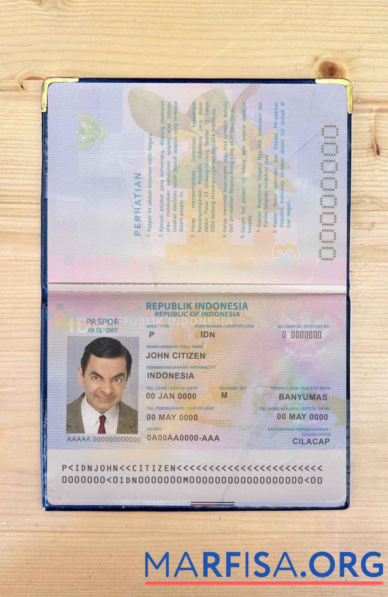 Realistic Indonesia pass photo look example